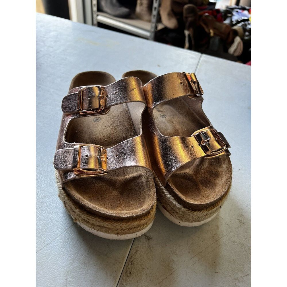 Jeffrey Campbell Rose Gold Platform Sandals Size 36